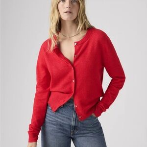 Levi's Vibrant Red Cardigan Sweater